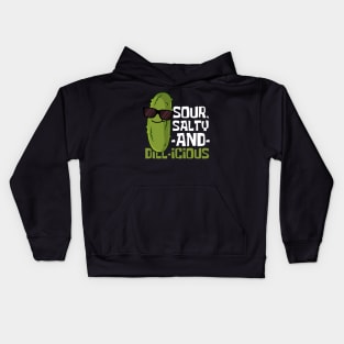 Sour, Salty And Dill-icious Funny Pickle Kids Hoodie